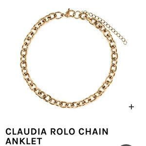 Ellie Vail Claudia Rolo Link Anklet - Hypoallergenic Waterproof 18k Steel